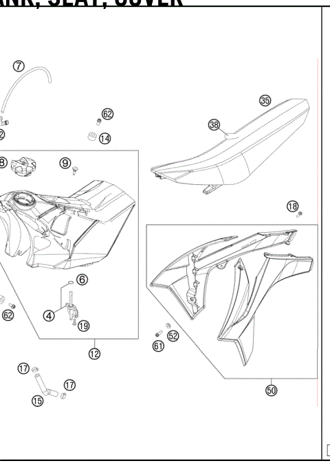 TANK, SEAT,COVER 