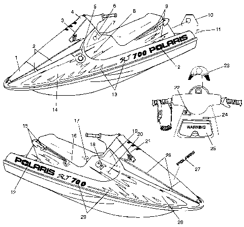 DECALS SLT 700 B964166 and  Intl. SLT 700 I964166 (4933923392A007)