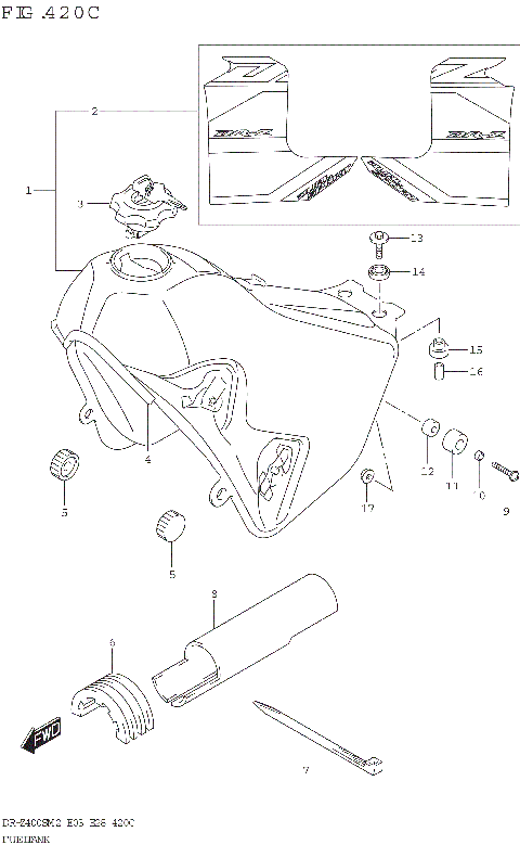 FUEL TANK (DR-Z400S:(E03,E28))