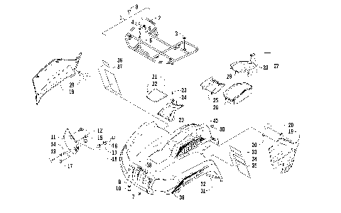 FRONT RACK, BODY PANEL, AND HEADLIGHT ASSEMBLIES [94417]