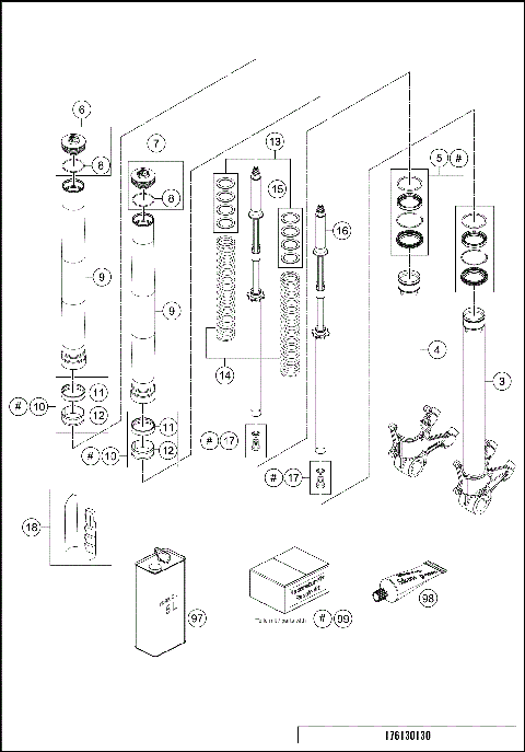 FRONT FORK DISASSEMBLED