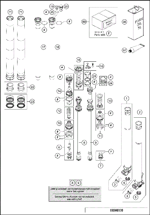 FRONT FORK DISASSEMBLED