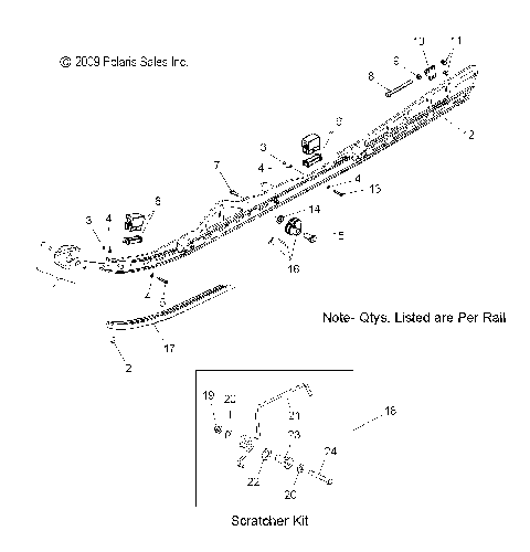 SUSPENSION, RAIL MOUNTING - S10PG8/PH8 ALL OPTIONS (49SNOWSUSPRAIL10800RMK)