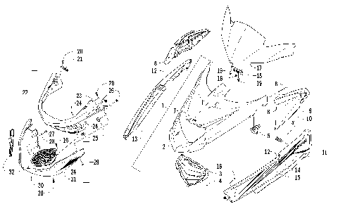 HOOD, WINDSHIELD, AND FRONT BUMPER ASSEMBLY [93722]