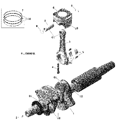 01 ROTAX - Engine - Crankshaft And Pistons - 600 ACE