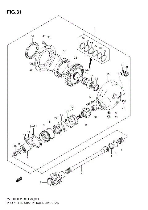 PROPELLER SHAFT/FINAL DRIVE GEAR (VZR1800 L2 E03)
