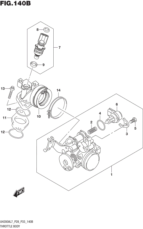 THROTTLE BODY (UH200AL7 P33)
