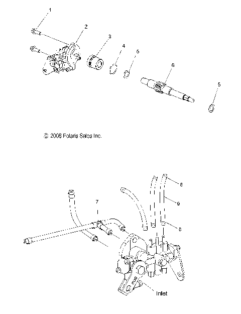 ENGINE, OIL PUMP and LINES - S10PK6HSA/HSL/HEA/PM6HSA/HSL (49SNOWOILPUMP09600TRG)