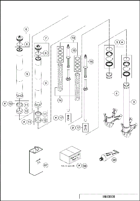 FRONT FORK DISASSEMBLED