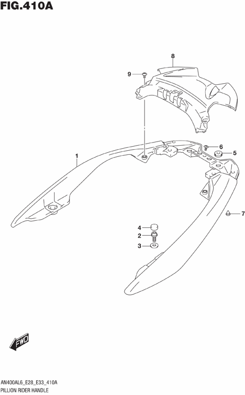 PILLION RIDER HANDLE (AN400AL6 E33)