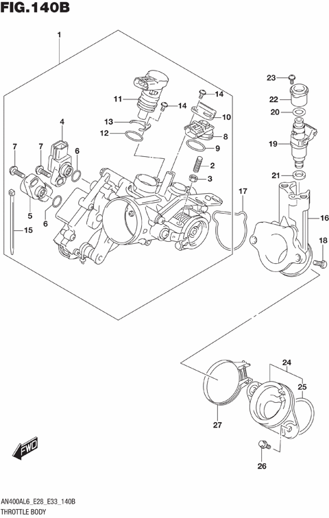 THROTTLE BODY (AN400ZAL6 E28)
