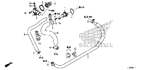WATER HOSE@THERMOSTAT