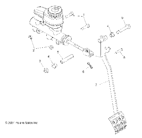 BRAKES, PEDAL and MASTER CYLINDER MOUNTING - R08RH68 ALL OPTIONS (49RGRBRAKEFOOT08500EFI)
