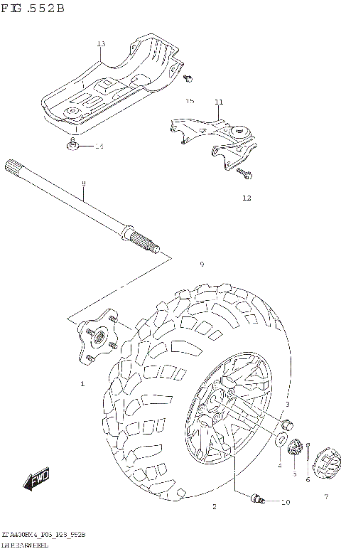 LH REAR WHEEL (LT-A400FZ)