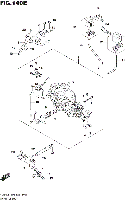 THROTTLE BODY (VL800TL6 E28)