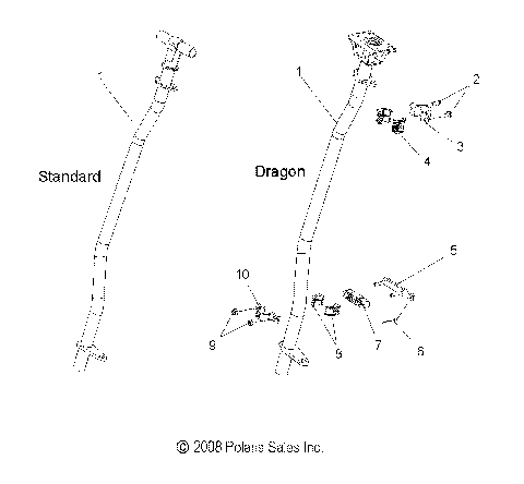 STEERING, STEERING POST, ASSEMBLY - S09PM8/PG8/PH8 ALL OPTIONS (49SNOWSTEERINGPOST09800RMK)