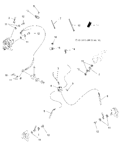 BRAKES, BRAKE LINES - A14MX5ETH (49ATVBRAKELINE14570UTE)