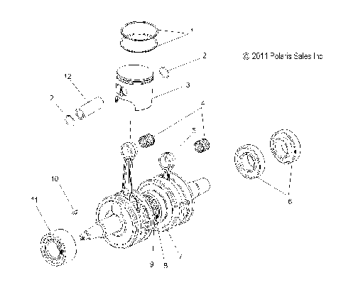 ENGINE, PISTON and CRANKSHAFT - S12CK6/CM6 ALL OPTIONS (49SNOWPISTONCRANKSHAFT12600RMK)