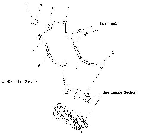 FUEL SYSTEM, THROTTLE BODY and FUEL LINES - S12PP7FSL (49SNOWTHROTTLE09FSTRG)