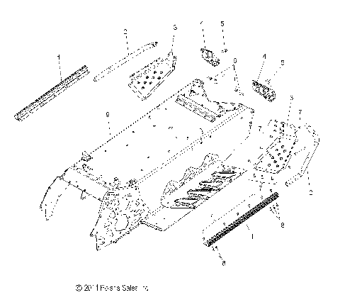 CHASSIS, TUNNEL and REAR ASM. - S12BS8/BC8 ALL OPTIONS (49SNOWCHASSISRR12800SB)
