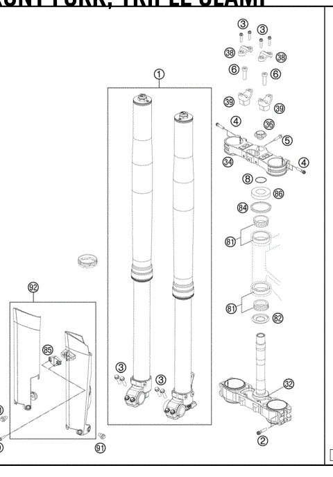 FRONT FORK,TRIPLECLAMP 