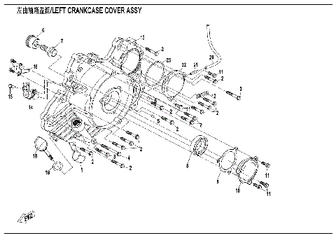LEFT CRANKCASE COVER ASSY (WITH TRIGGER ASSY)