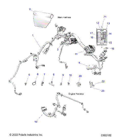 ELECTRICAL, WIRE HARNESS,CHASSIS/FUSE BLOCK, ENGINE - S23TDP9FS (C601760)