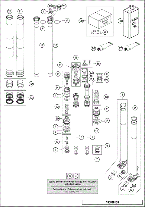 FRONT FORK DISASSEMBLED