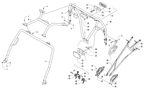 ROPS AND TAILLIGHT ASSEMBLY