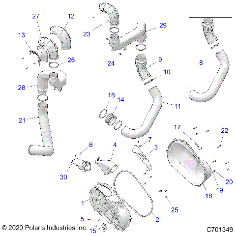 DRIVE TRAIN, CLUTCH COVER AND DUCTING - Z22NAM99AR (C701349)