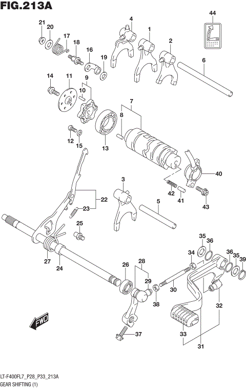 GEAR SHIFTING (1) (LT-F400FL7 P28)