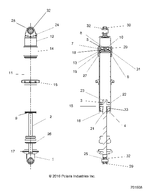 SUSPENSION, REAR SHOCK INTERNALS - R17RHE99AU (701508)