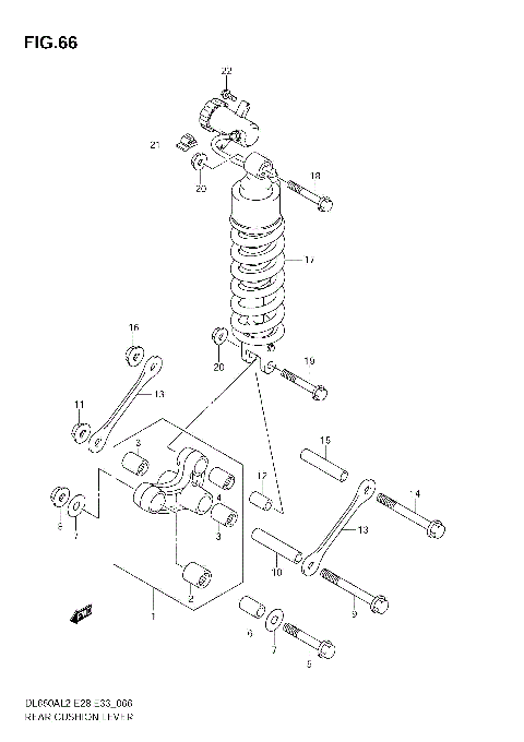 REAR CUSHION LEVER (DL650AL2 E33)