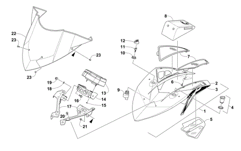 WINDSHIELD AND INSTRUMENTS ASSEMBLIES