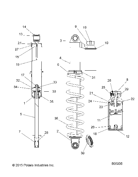 SUSPENSION, SHOCK, IFS W/RESERVOIR - S16EN8/EY8 ALL OPTIONS (600206)