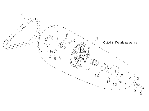 DRIVE TRAIN, SECONDARY CLUTCH - R14RH57FX (49RGRCLUTCHDVN14570)