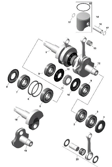 01- ROTAX - Crankshaft and Pistons