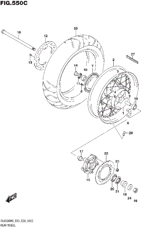 REAR WHEEL (DL650XA)