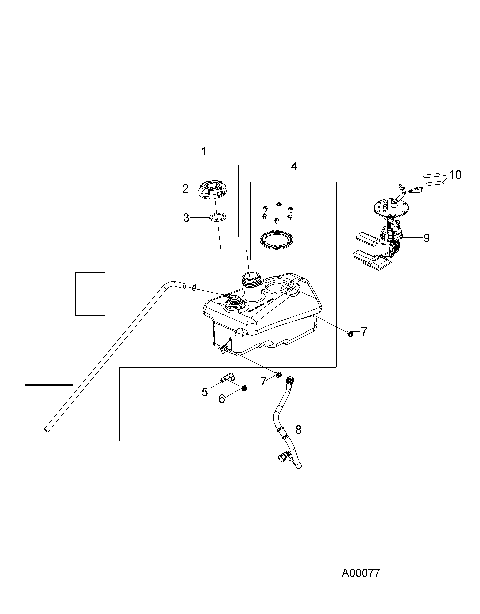 BODY, FUEL TANK and HOSES - A18YAF11B5 (A00077)