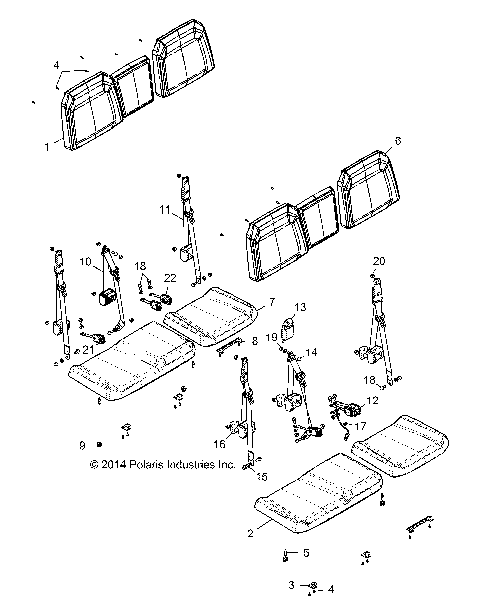 BODY, SEAT - R18RVU99AS (6 PASS) (49RGRSEAT15CREW2)