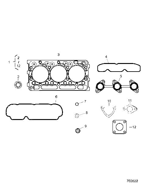 ENGINE, UPPER GASKET KIT [OPTION] - D26P4ED4D4 (702622)