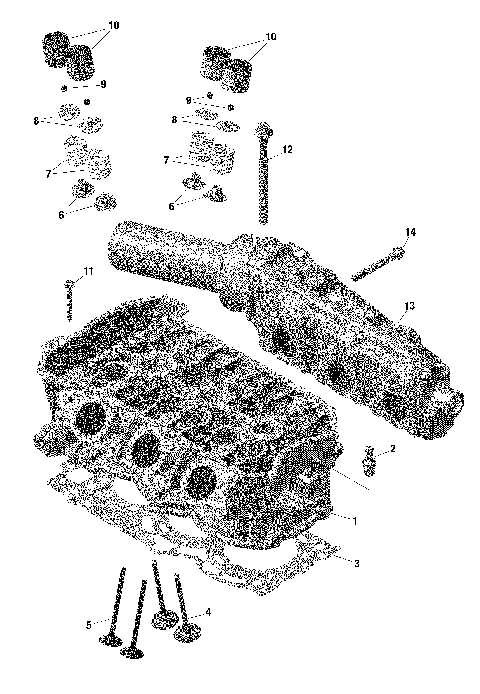 01- Rotax - Cylinder Head And Exhaust Manifold / Built from Nov 6 2020