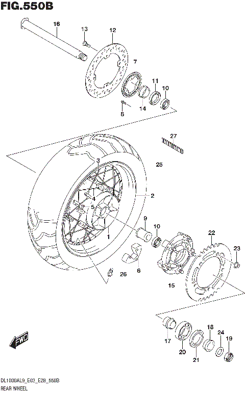 REAR WHEEL (DL1000XAL9 E28)