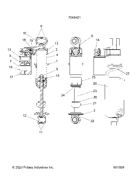 SUSPENSION, SHOCK, FRONT TRACK - S21TKP8RS/8RE ALL OPTIONS (601658)