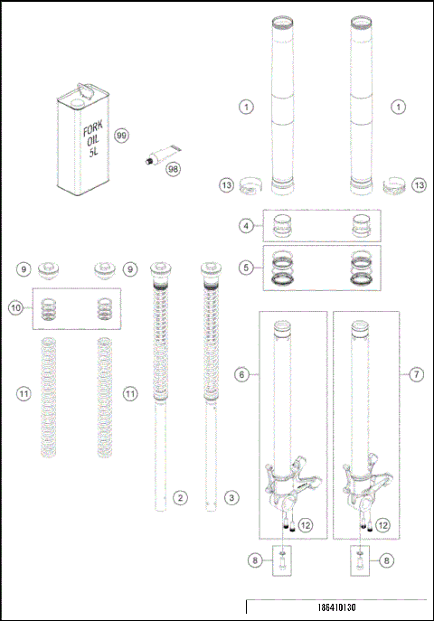 FRONT FORK DISASSEMBLED