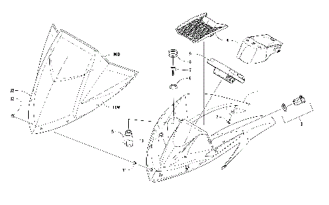 WINDSHIELD AND INSTRUMENTS ASSEMBLIES [105280]