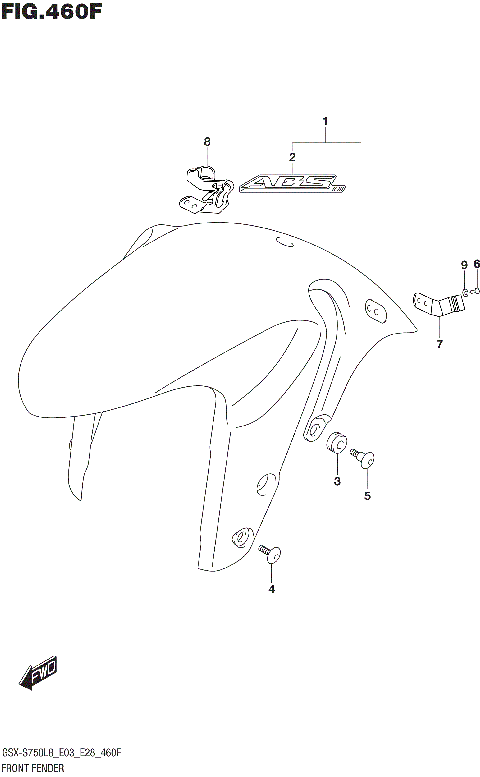 FRONT FENDER (GSX-S750AL8 E33)