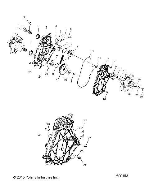 DRIVE TRAIN, CHAINCASE - S16CW8 ALL OPTIONS (600153)