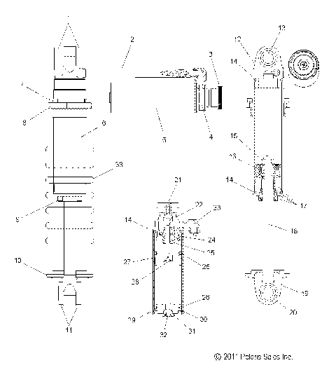 SUSPENSION, SHOCK, FRONT TRACK - S12MX6JSA/JEA (49SNOWSHOCKFRONT7043817)