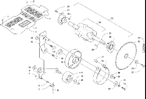 DRIVE TRAIN SHAFT AND BRAKE ASSEMBLIES [108437]